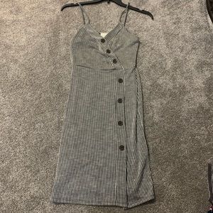 Fitted stripped knee length dress